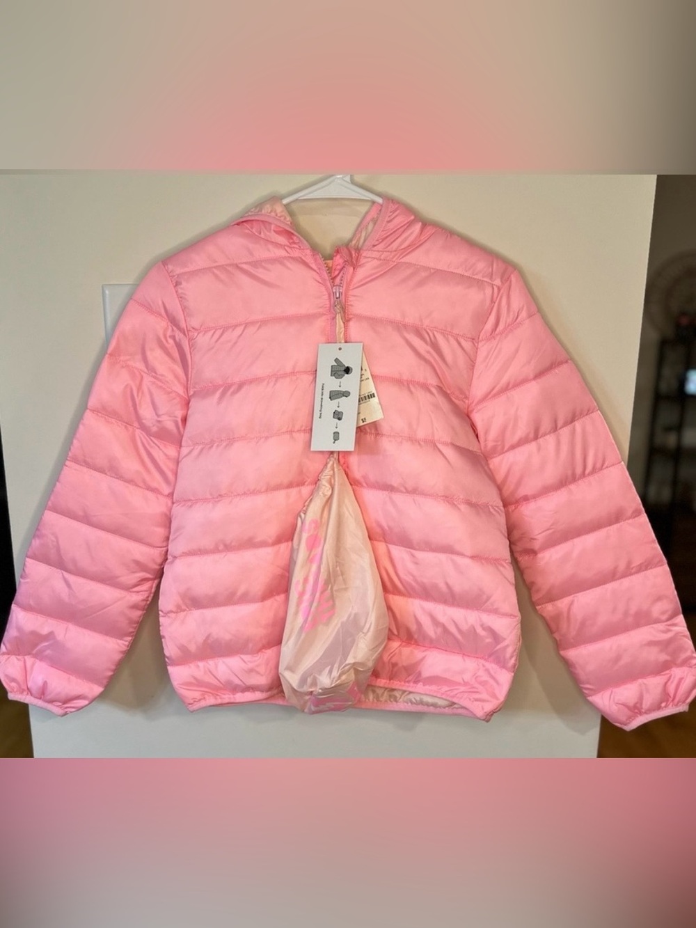 Epic Threads Girls Pink Packable Puffer Jacket NWT Size XL